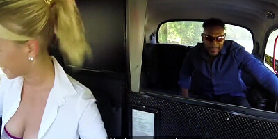 Bigtiddy Blonde Cabbie Rides Black Cock Before Missionary
