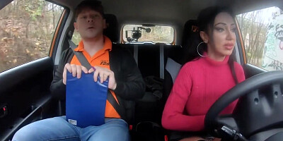 Bigtitted Driving Student 18+ Riding Cock On Her First Class