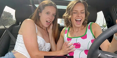 Nadia Foxx & Serenity Cox Using Lush Remote Controlled Vibrators in Public Dr...