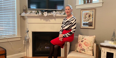 Mature platinum-blonde gal, Danielle Dubonnet loves to switch clothes in front of the camera, just for joy