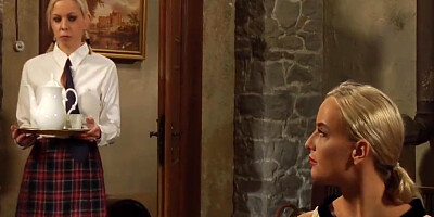 Ornella Morgan, Barra Brass And Kattie Gold - Lesbian Slave In White Lingerie Gets Fingered By Dom Mistress 6 Min