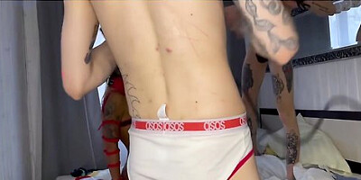 Bisexual Gangbang - Insatiable Slut And Faggot Fucked By Big-dicked Guys 12 Min