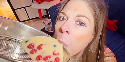 Extremely Dirty #foodporn - Alice Maze Cooks Valentines Day Cake With Milk & Pee Spew Cocktail, Cream & Piss In Ass, Ass Fisting, No Limit Deepthroat Pvking, Roughly Ass Fucked With Face In !!!
