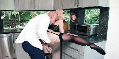 Gorgeous sideways pose fuck with a long-legged blonde Cherry Kiss