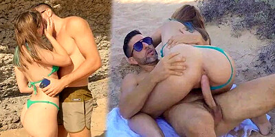 Hot White Bubble Butt Portuguese gets Picked Up in the Beach