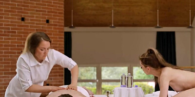 A massage leads to a man getting cucked without knowing