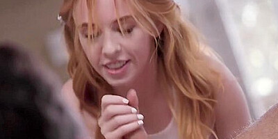 Madi Collins In Petite Redhead Moans While Riding Her Coaches Massive Cock
