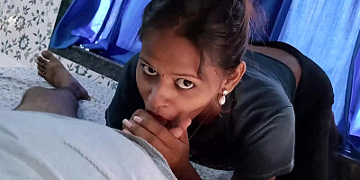 Young Indian Wife Giving Deepthroat Blowjob With Cum