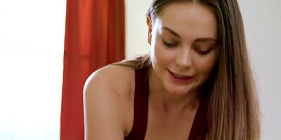 Brunette with a shaved pussy gets pretty damn juicy
