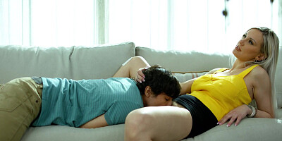 ...Kenzie Taylor seduced stepson into licking and drilling her wet cunt...