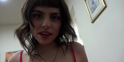 Adorable babe with cute feet taking hard dick in POV