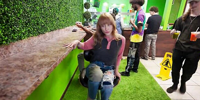 Lusty redhead chick Wynn Rider is enjoying jumping on a long boner