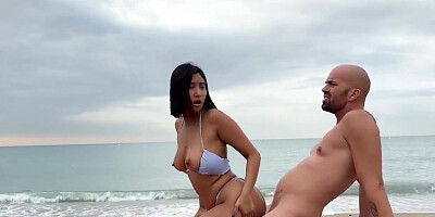 Alika Penagos - Meets A Sexy Man At The Beach Soon After She Has His Dick Inside Her Wet Pussy