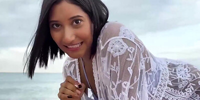 Alika Penagos - Meets A Sexy Man At The Beach Soon After She Has His Dick Inside Her Wet Pussy