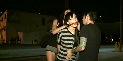 Deep throat and anal fucked in public