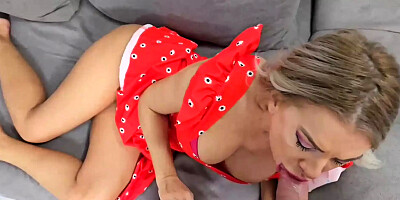 Stepmom Open His Mouth and Legs for My Cock Chritmas with Happy End