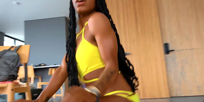 Skinny African Latina Gets Anal Fucked At Amateur Casting