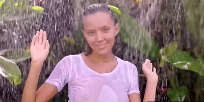 Princess Clover In Russian Babe Walking In The Rain