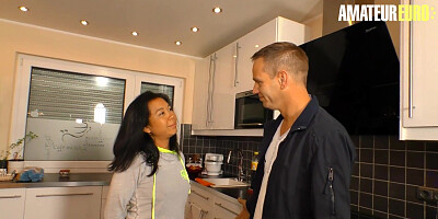 FLEDGLING EUROPEAN - Chinese COUGAR Attempts German Beef Whistle For The Very First Time And She Likes It