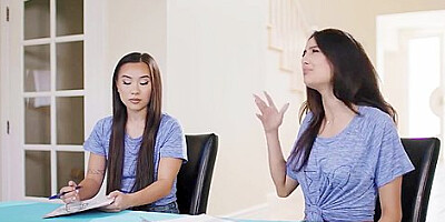 Kyler Quinn, Nicole Doshi And Kimmy Kimm In Two Sorority Lesbians Lick Their Rivals