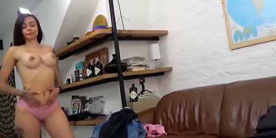 Tits Colombian Babe Gives Hung Casting Agent Sloppy Deepthroat