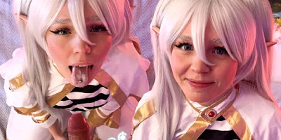 Frieren Отсосала Три Члена В Волшебном Лесу