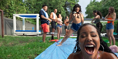 Kira Noir sees white whores sucking big black dick