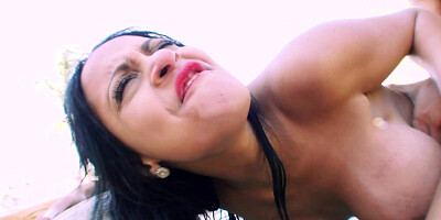 A beauty that has a firm ass is getting anally fucked by a man