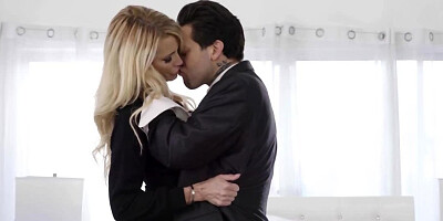 Classy blonde MILF cheats on husband with tattooed colleague