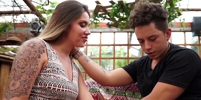 Filthy-minded Logan Salamanca nails Sara Blonde on the terrace