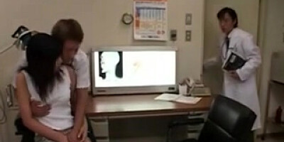 Uncensored Japanese teenager with 2 doctors hard-core activity