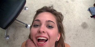 Blonde cutie gets fucked and splattered with warm jizz in POV