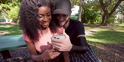 Black chick Nicole Kitt is fucked by a hung white man