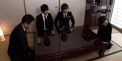 Lustful milady at group scene