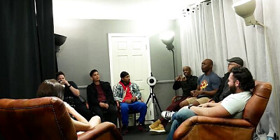 Gangbang Creampie featuring Agatha Delicious's brunette movie