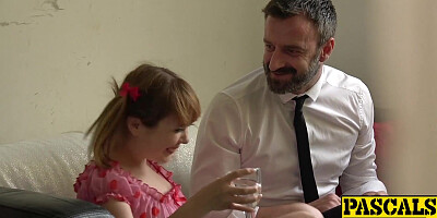 Red-haired teenager Cherry English face screwed before butt sex