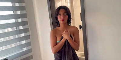 My Little Stepsister Asks Me to Pass Her the Towel as an Excuse to Fuck Her H...