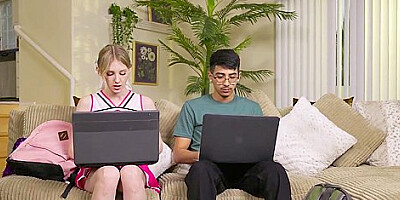 Diego Perez And Melody Marks - A Shy Guy Fucks Petite And Hot Popular Cheerleader