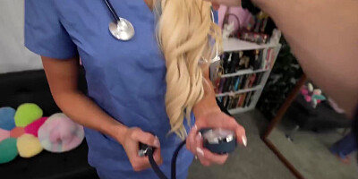 Sexy Curvy Blonde Nurse Bree Brooks Give JOI