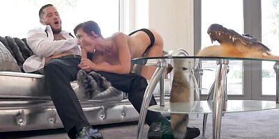 Beautiful sideways pose fuck with a gorgeous brunette Aidra Fox