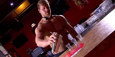MaskXXX.com - Big cocked muscular hunk bartender's after-hours wanking delight