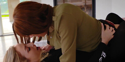 FamilyHandle.com - Ginger-haired COUGAR tongues her timid daughter-in-law's virgin snatch