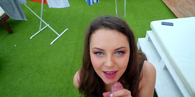 Girl wants sex and spreads legs for neighbor to be penetrated