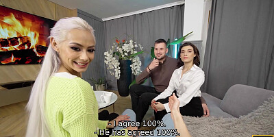 SWAP4K. A huge cock fucked 2 Colombian girls in a swap wives