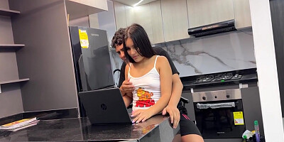 I Teach My Little Stepsister How To Play With My Computer While Making Her Feel My Huge Cock