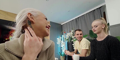 SWAP4K. A young couple seduced a girl and nailed her in a threesome while her boyfriend was watching