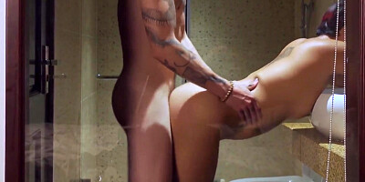 Asian Girlfriend Gets Surprise Rough Fuck In The Bathroom Until She Has Screaming