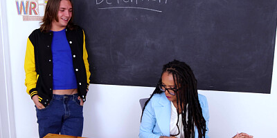 ...Sex in the classroom with busty ebony Cali Sweets...