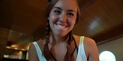 Welcomed home with a long hot and sexy blowjob until she glistens with sweat