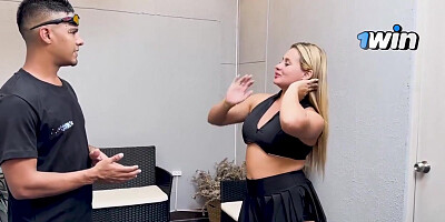 David Bander And Karen David - Slut Blondie Gym Trainner Have Hard Sex With Bbc Guy, Karen Sleent